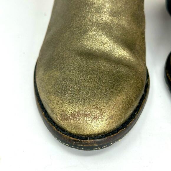 OTBT Bexar Distressed look Leather Gold Booties - Picture 5 of 14